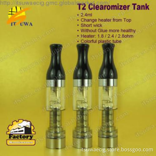 2012 most popular newest tank T2 2.4ml with super quality